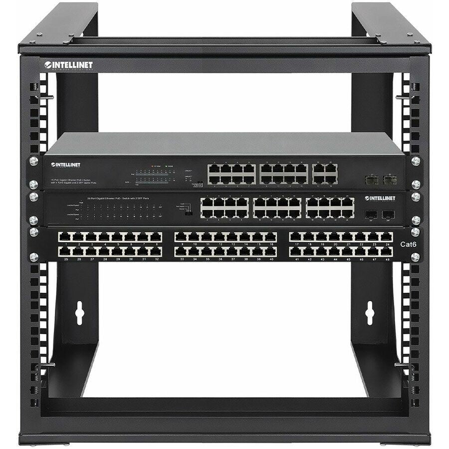 Manhattan 19" Wall Mount 2-Post Open Frame Network Rack, 9U - For Network Equipment,