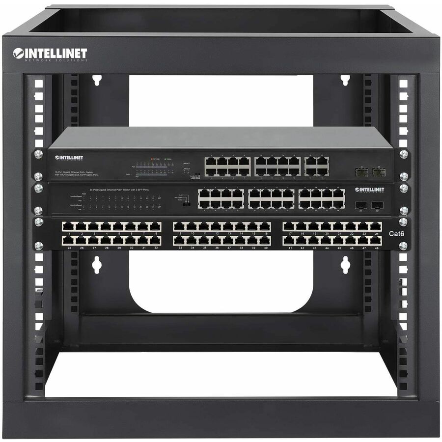 Manhattan 19" Wall Mount Open Frame Network Rack, 9U, Rear-hinged Swing Frame - For