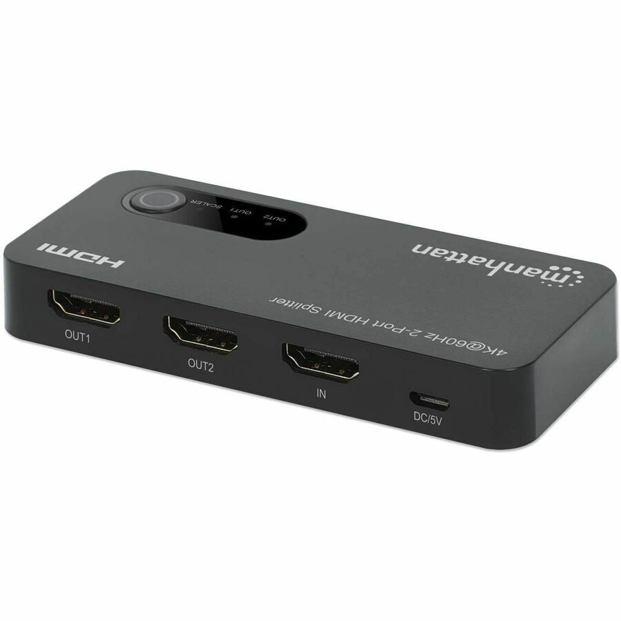Manhattan 4K@60Hz 2-Port HDMI Splitter with Downscaling - 3840 x 2160 - 1 x HDMI In - 2 x