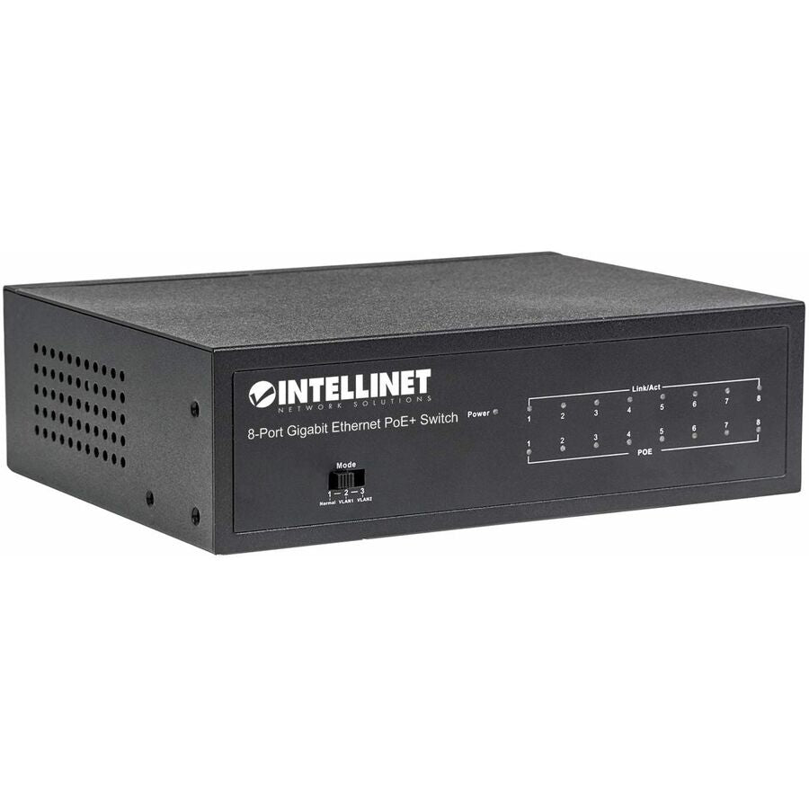 Manhattan 8-Port Gigabit Ethernet PoE+ Switch - 8 Ports - 2 Layer Supported - Twisted Pair