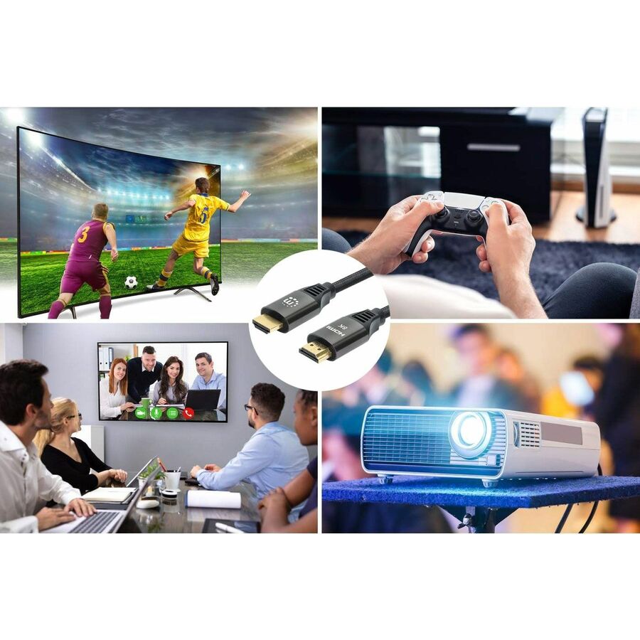 Manhattan 8K@60Hz Certified Ultra High Speed HDMI Cable with Ethernet - 9.84 ft HDMI A/V