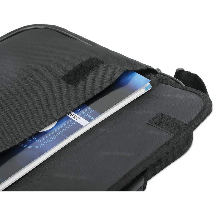 Manhattan Cambridge Carrying Case (Briefcase) for 17.3" Notebook, Ultrabook, MacBook, Accessories - Black