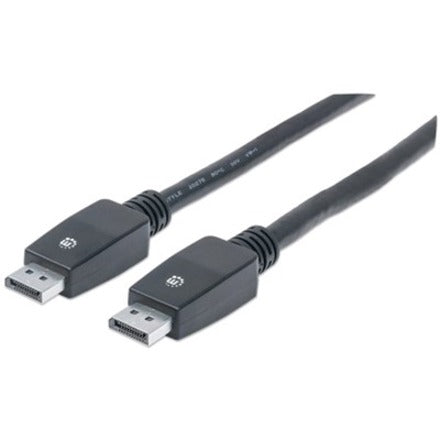 Manhattan DisplayPort 1.1 Cable, 4K@60Hz, 10m, Male to Male, With Latches, Fully Shielded, 354134