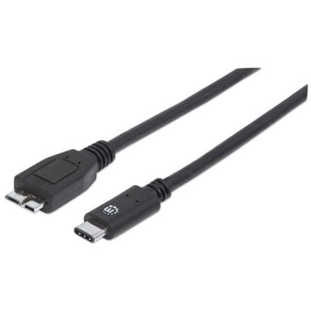 Manhattan SuperSpeed+ USB 3.1 Gen2 Type-C Male to Micro-B SuperSpeed Male Device Cable, 10 353397