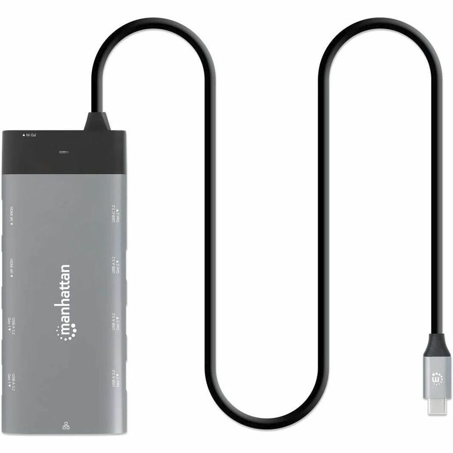 Manhattan USB-C PD 10-in-1 Dual Monitor 8K Docking Station / Multiport Hub - for