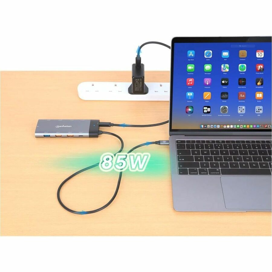 Manhattan USB-C PD 10-in-1 Dual Monitor 8K Docking Station / Multiport Hub - for