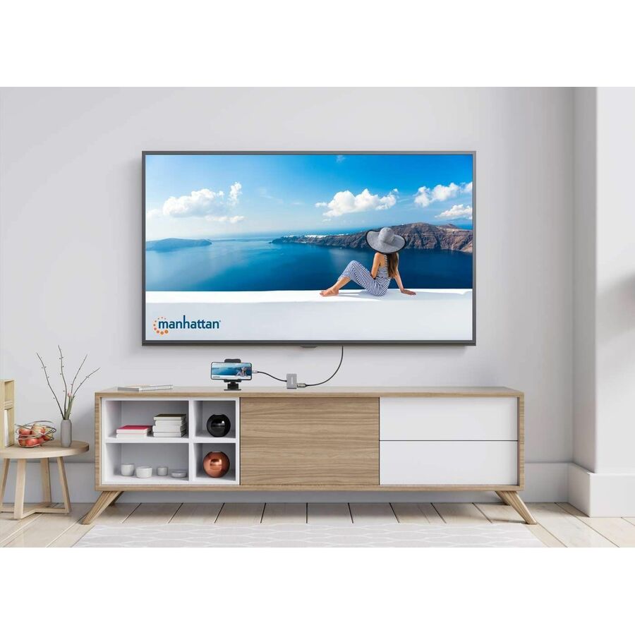 Manhattan USB-C to HDMI & VGA 4-in-1 Docking Converter with Power Delivery - for