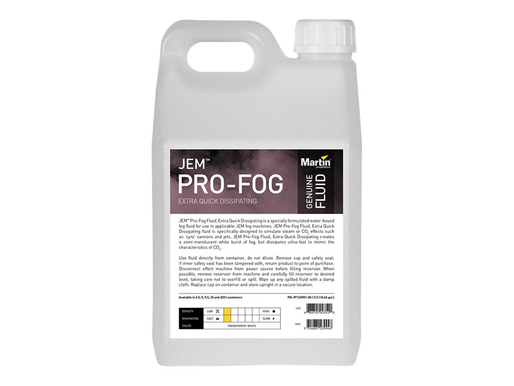 Martin JEM Pro-Fog Extra Quick Dissipating - Fog machine fluid - 2.5 liters - bottle (pack of 4)