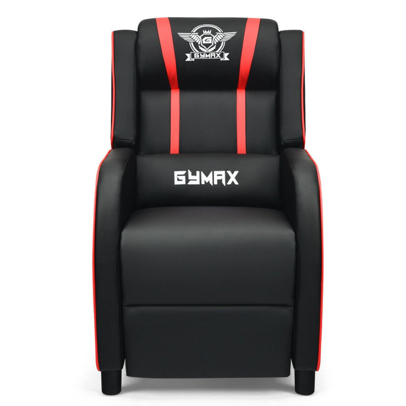 Massage Gaming Recliner PU Leather With Footrest 8 Modes