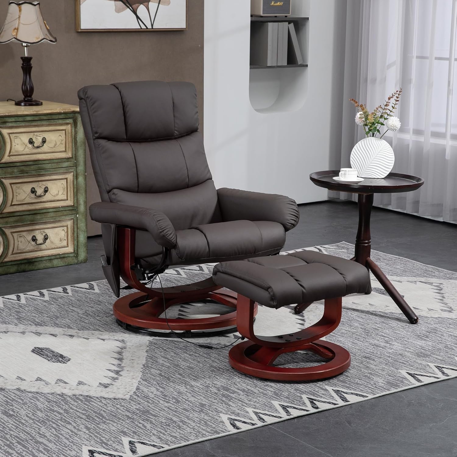Massage Recliner Chair With Ottoman And Remote Control