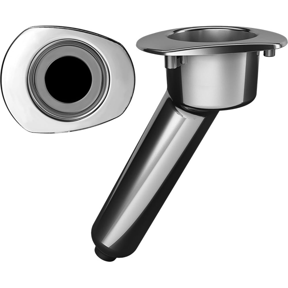Mate Series Elite Screwless Stainless Steel 30&deg; Rod &amp; Cup Holder - Drain - Oval