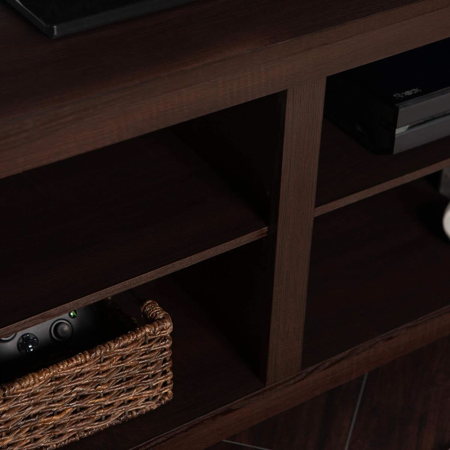 Maxwell Classic 2 Shelf Corner TV Stand For 65 Inch TVs Espresso