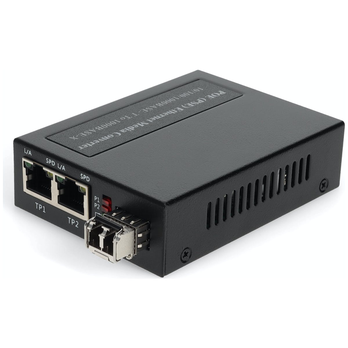 Media Converter PoE+ - ADD-ON 2x 10/100/1000Base-TX to 1000Base-SX MMF 850nm 550m Unmanaged | TechSoft ADD-GMC-SX-2RJLC-POE+