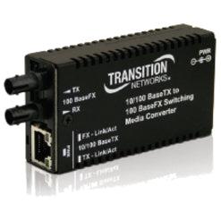Media Converter - Transition Networks M/E-PSW-FX-02 10/100Base-TX to 100Base-FX Stand-Alone | TECISOFT M/E-PSW-FX-02-EU