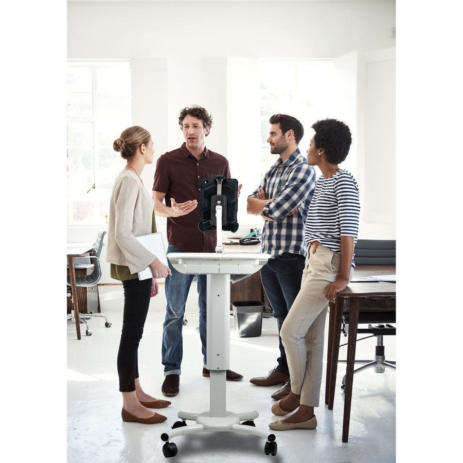 Medical Workstation Cart - CTA Digital Height-Adjustable Rolling VESA Plate | CTA Digital QPAD-HRSW
