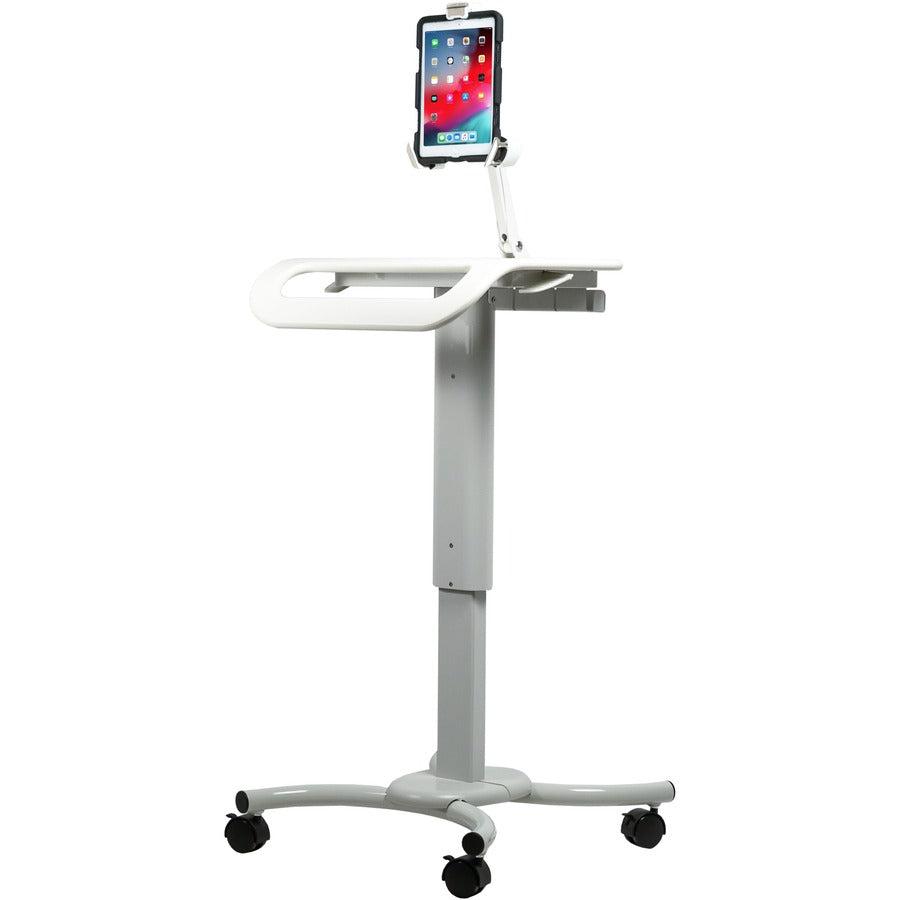 Medical Workstation Cart - CTA Digital Height-Adjustable Rolling VESA Plate | CTA Digital QPAD-HRSW