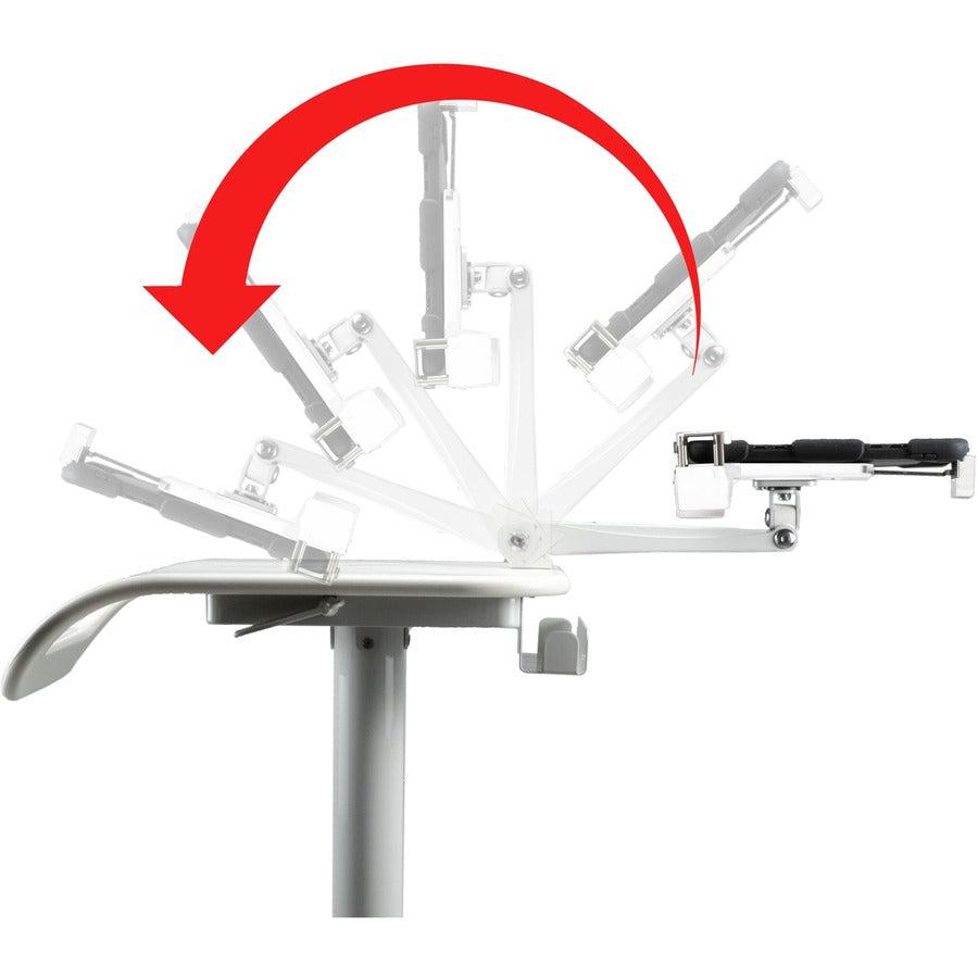 Medical Workstation Cart - CTA Digital Height-Adjustable Rolling VESA Plate | CTA Digital QPAD-HRSW