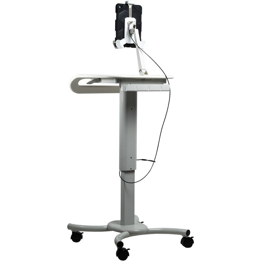 Medical Workstation Cart - CTA Digital Height-Adjustable Rolling VESA Plate | CTA Digital QPAD-HRSW