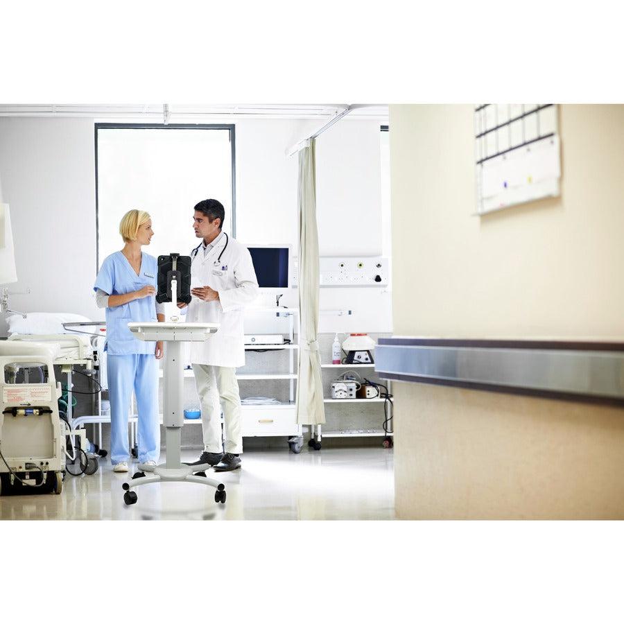 Medical Workstation Cart - CTA Digital Height-Adjustable Rolling VESA Plate | CTA Digital QPAD-HRSW