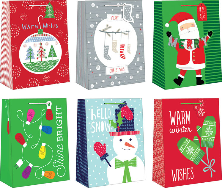 Medium Sized Whimsical Giftbag - Hello Snow