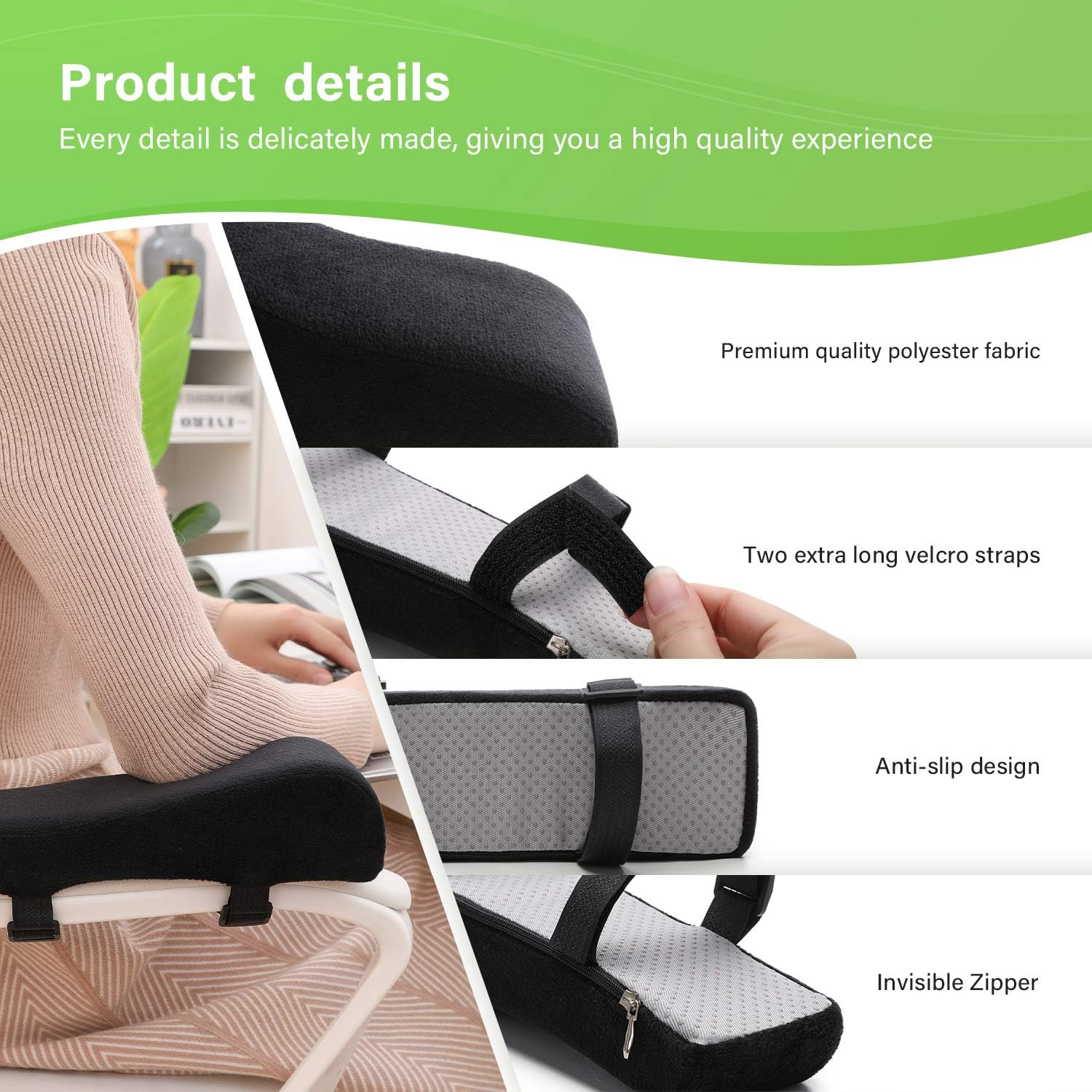 Memory Foam Armrest Pads Rectangle