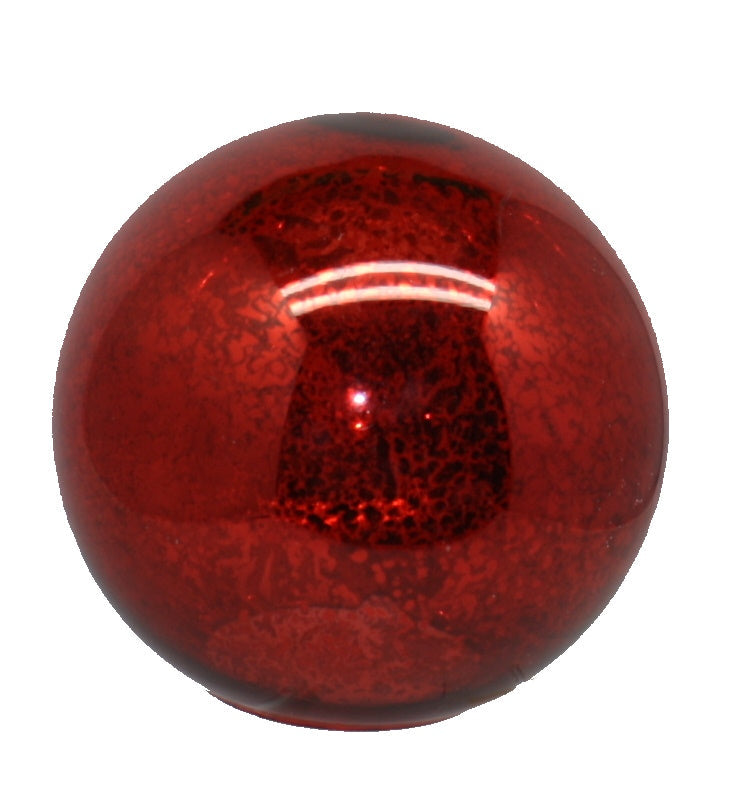 Mercury Glass Gazing Ball - Red Small