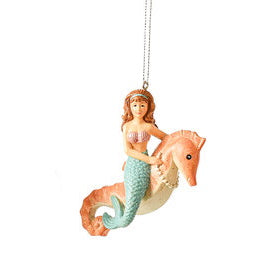 Mermaid Riding a Seahorse Ornament