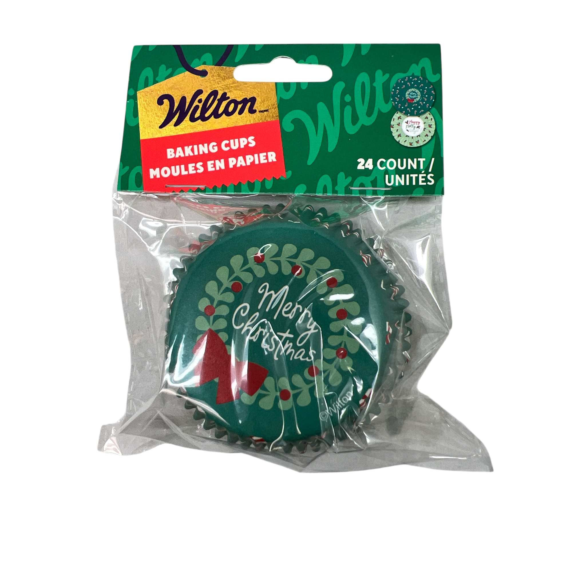 Merry Christmas Traditional Standard Baking Cup - 24 Count