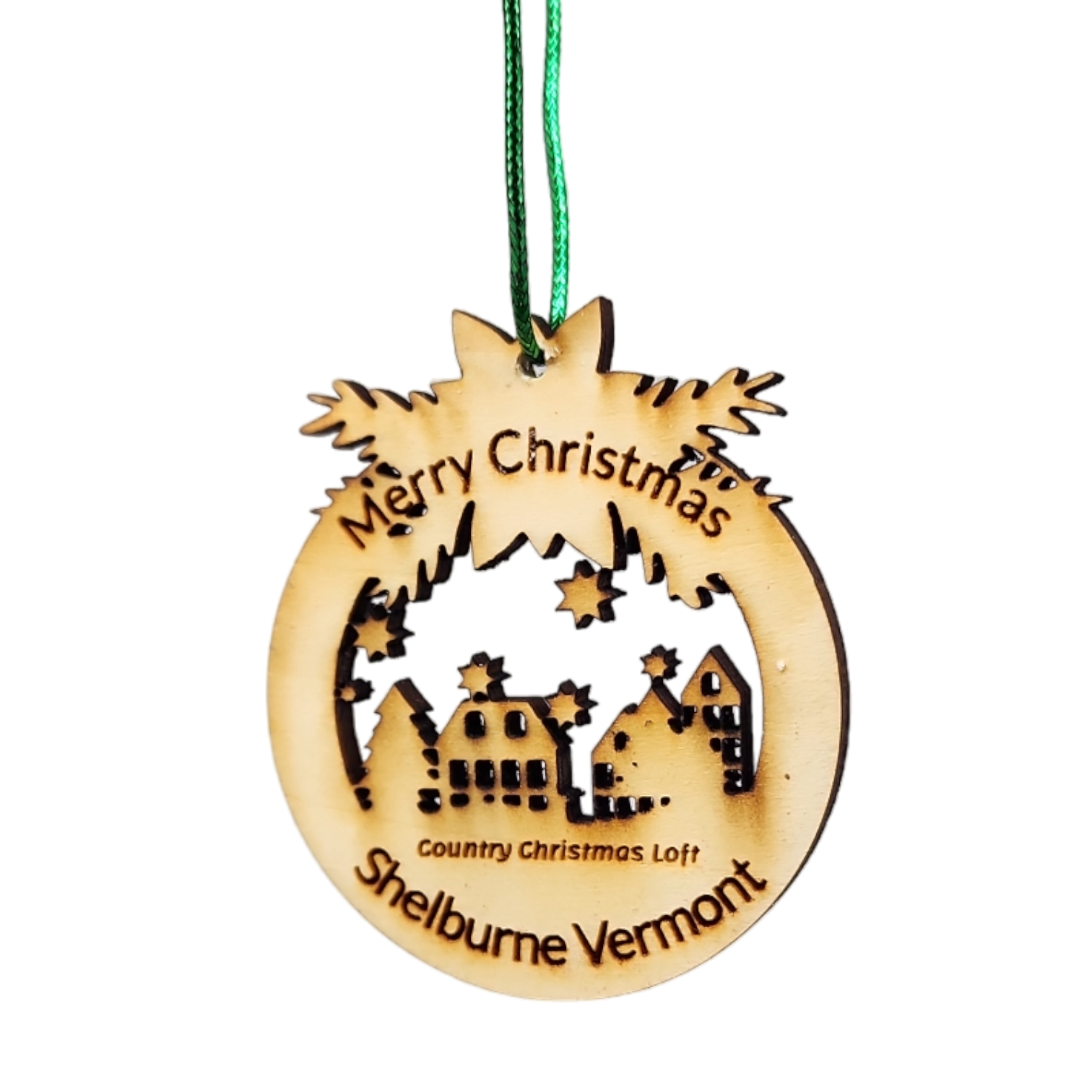 Merry Christmas in Shelburne Vermont Ornament