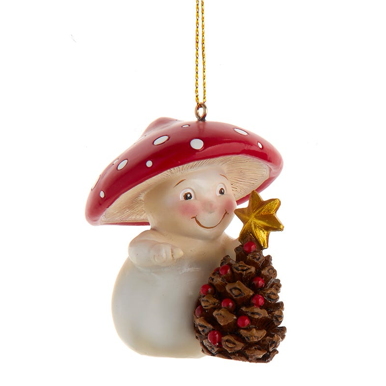 Merry Little Mushroom with a Pinecone Tree