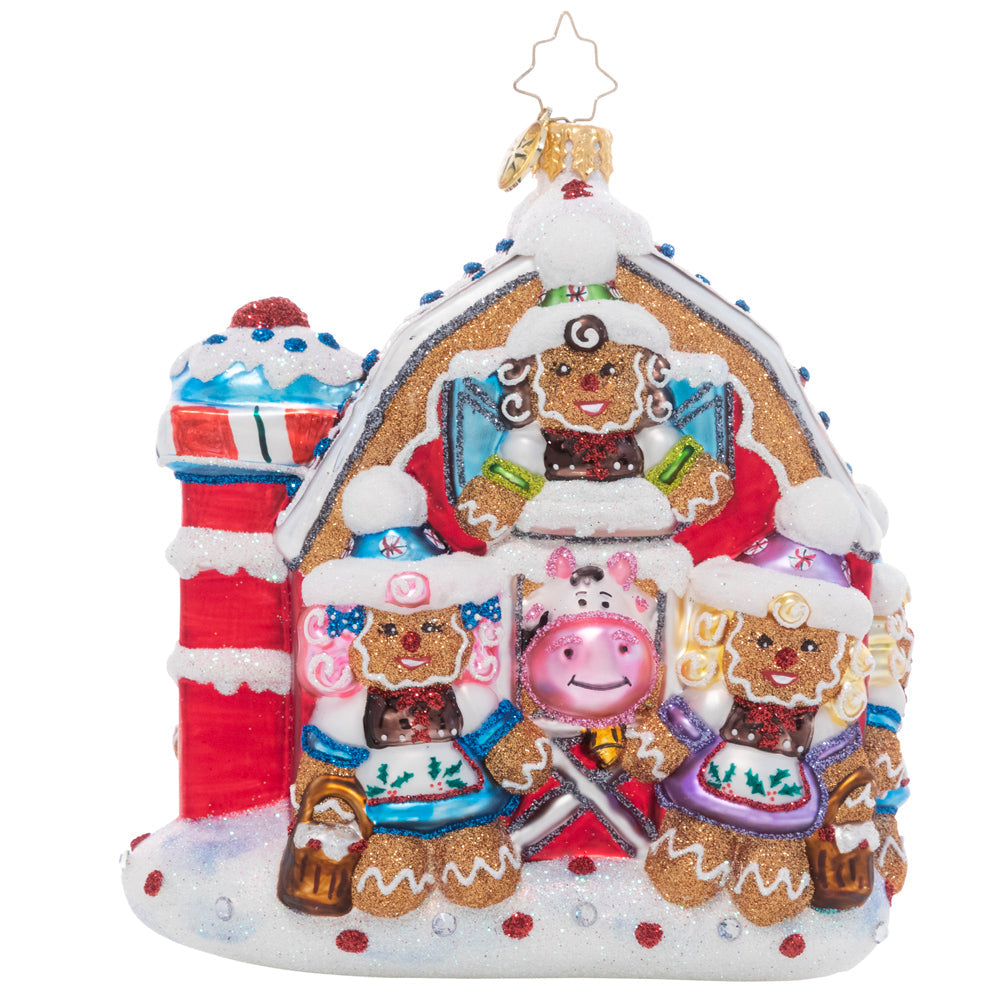 Merry Milk Maids Glass Ornament