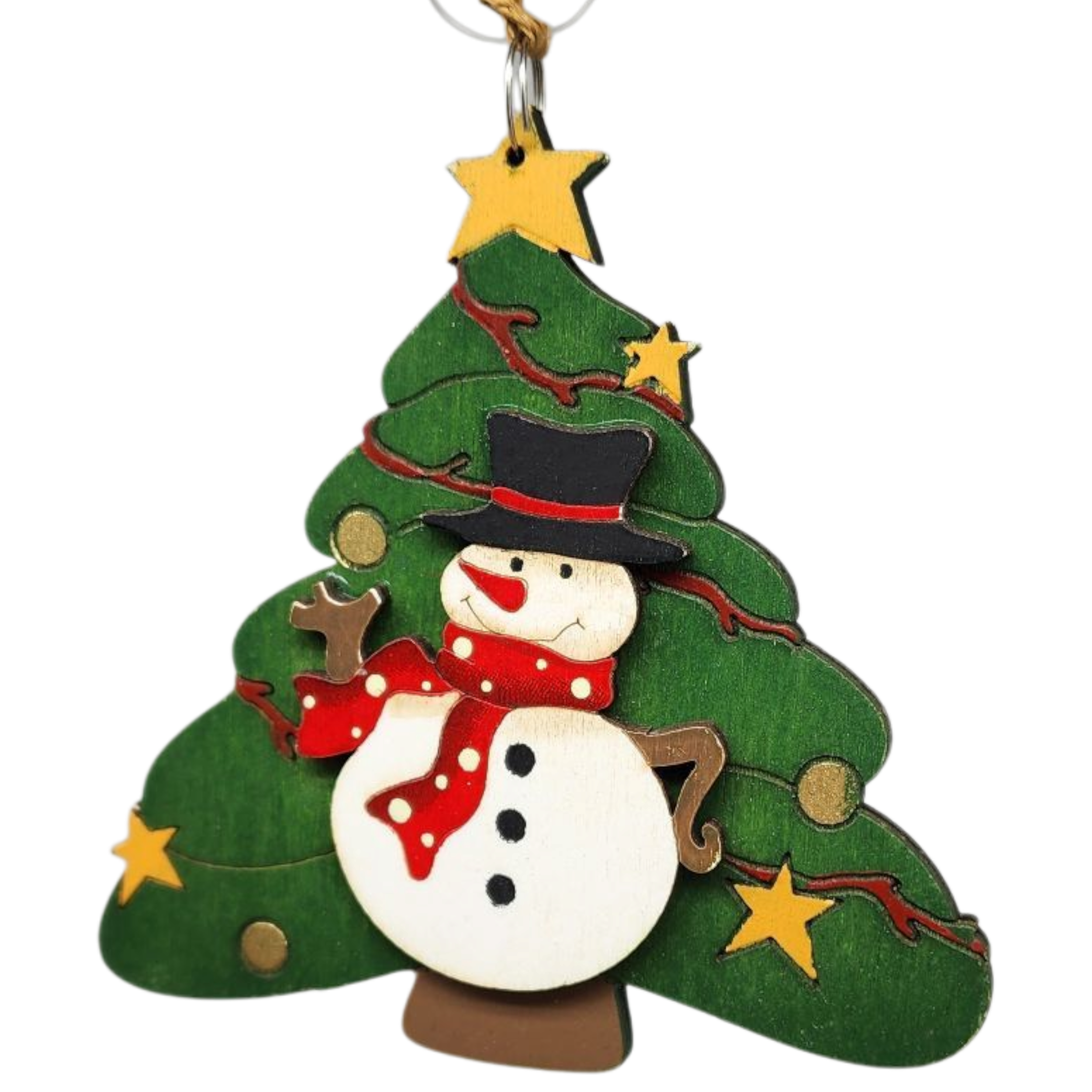 Merry Snowman Christmas Tree Ornament