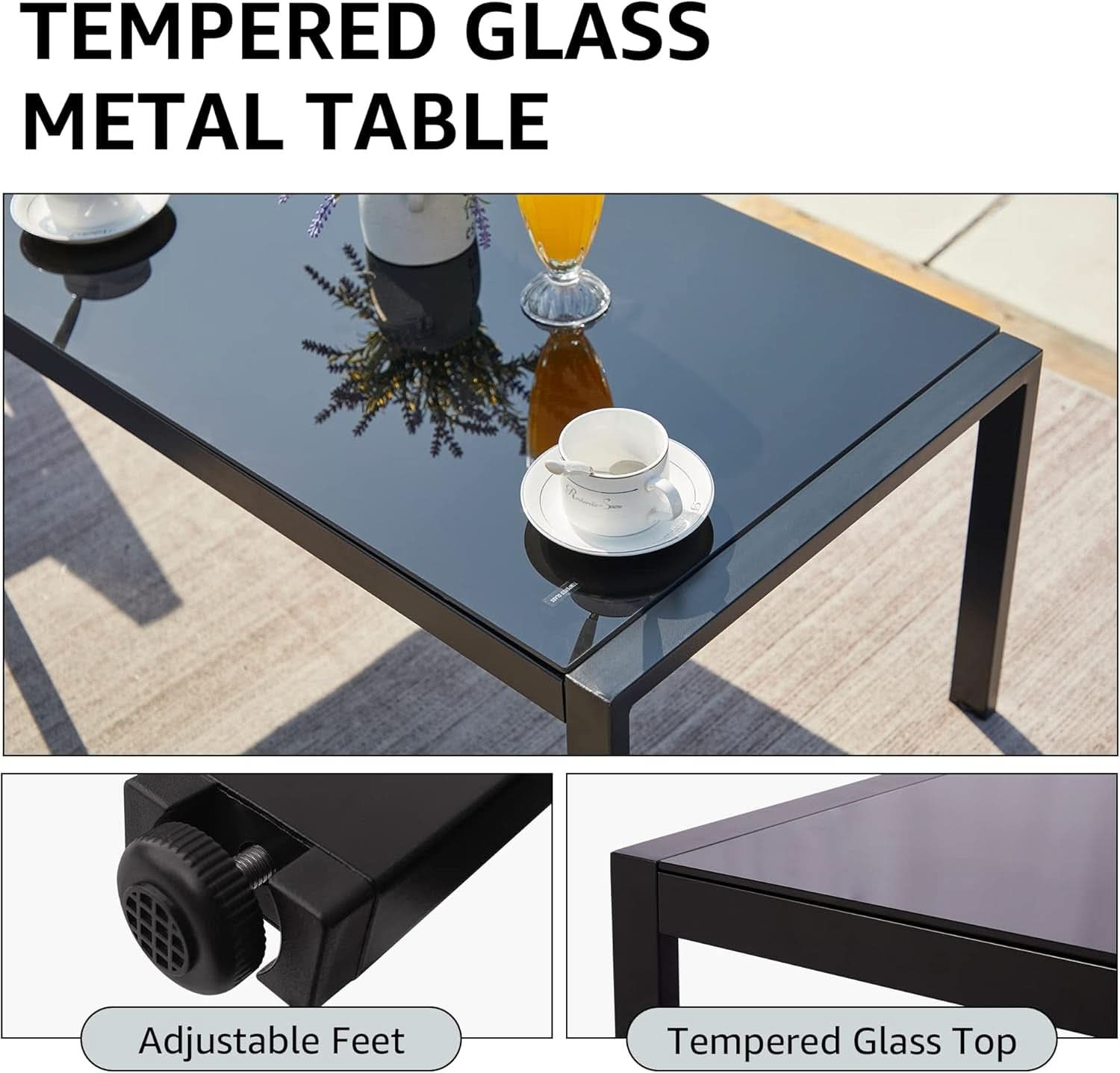 Metal Outdoor Patio Furniture Set 4 Piece With Cushions