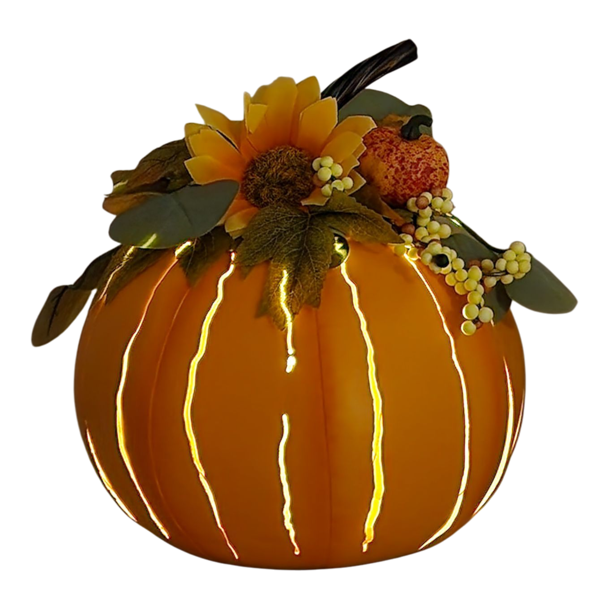 Metal Pumpkin with LED Candle -