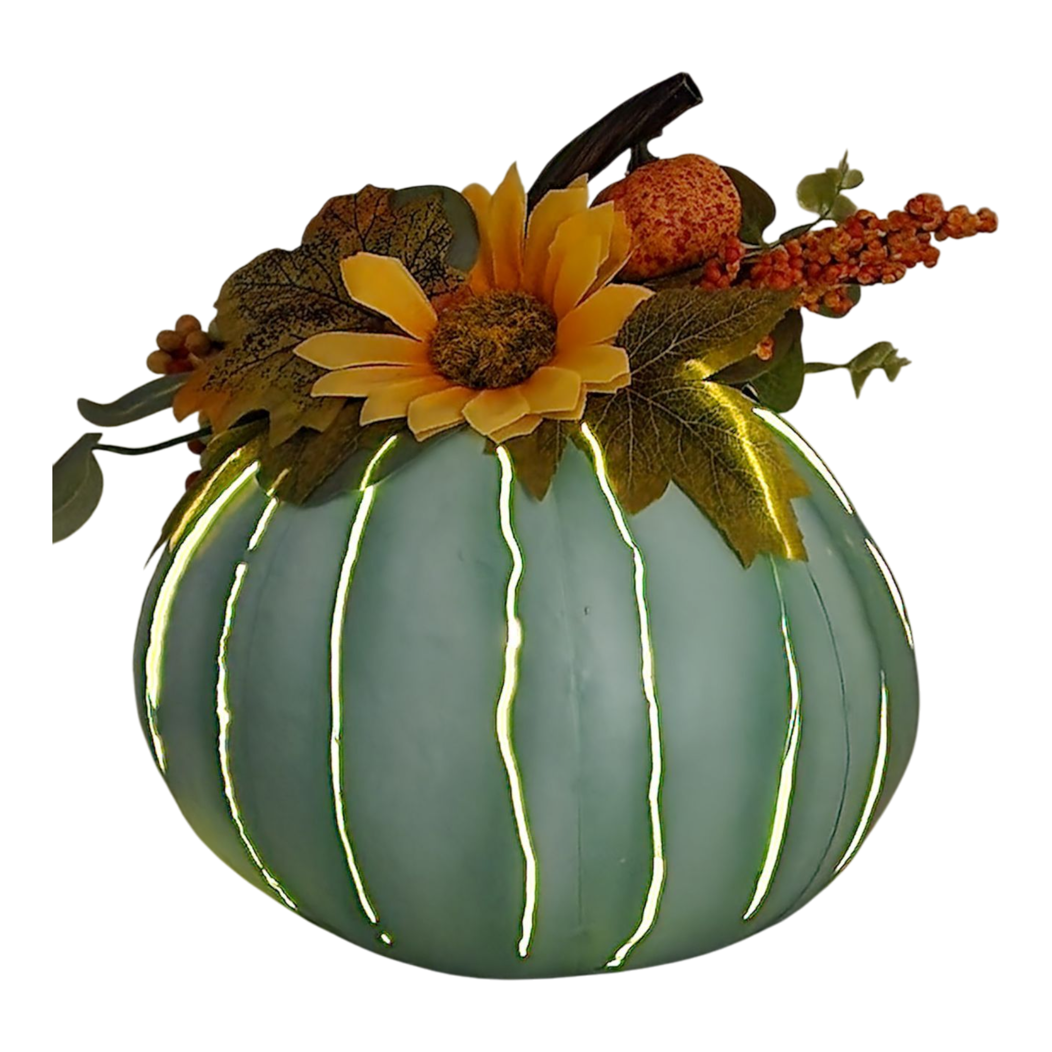 Metal Pumpkin with LED Candle -