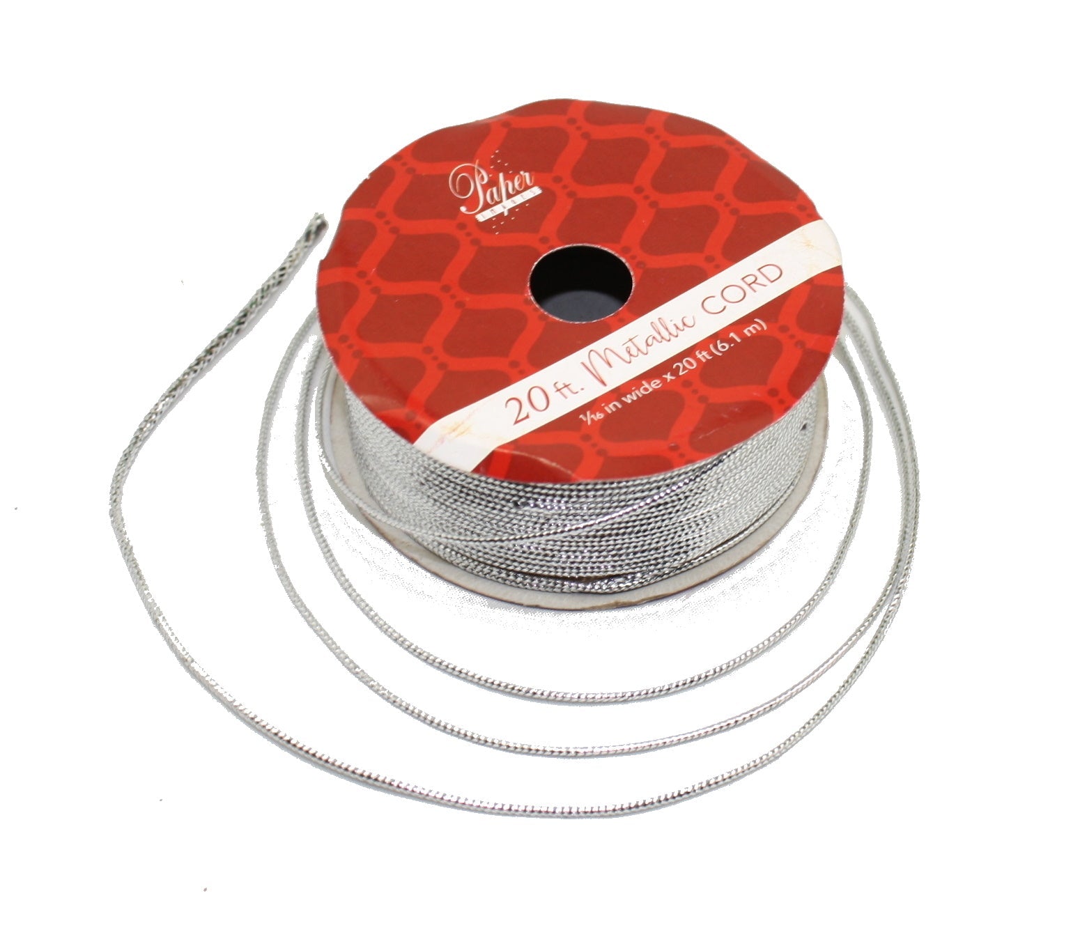 Metallic 20 Foot Wrapping Cord - Silver