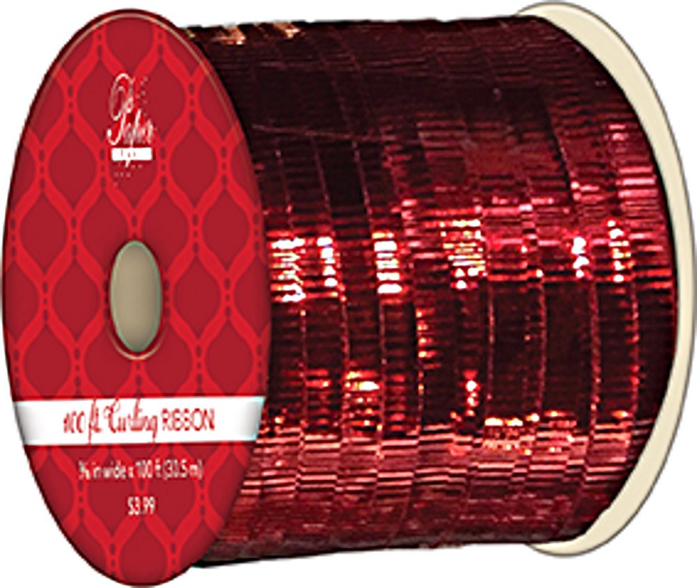 Metallic Style Curling Ribbon -3/16 inch X 100 Feet - Shiny Red
