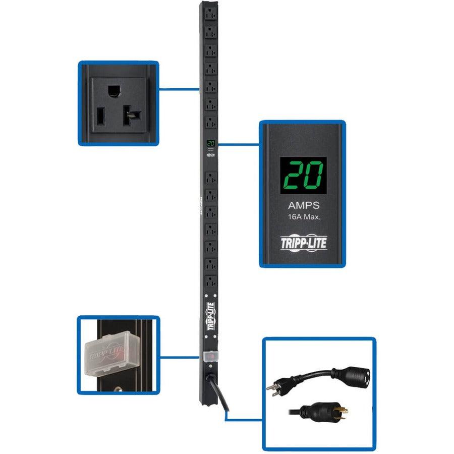 Metered Power Distribution Unit - 2kW Single-Phase Vertical PDU | Tripp Lite Eaton PDUMV20-36