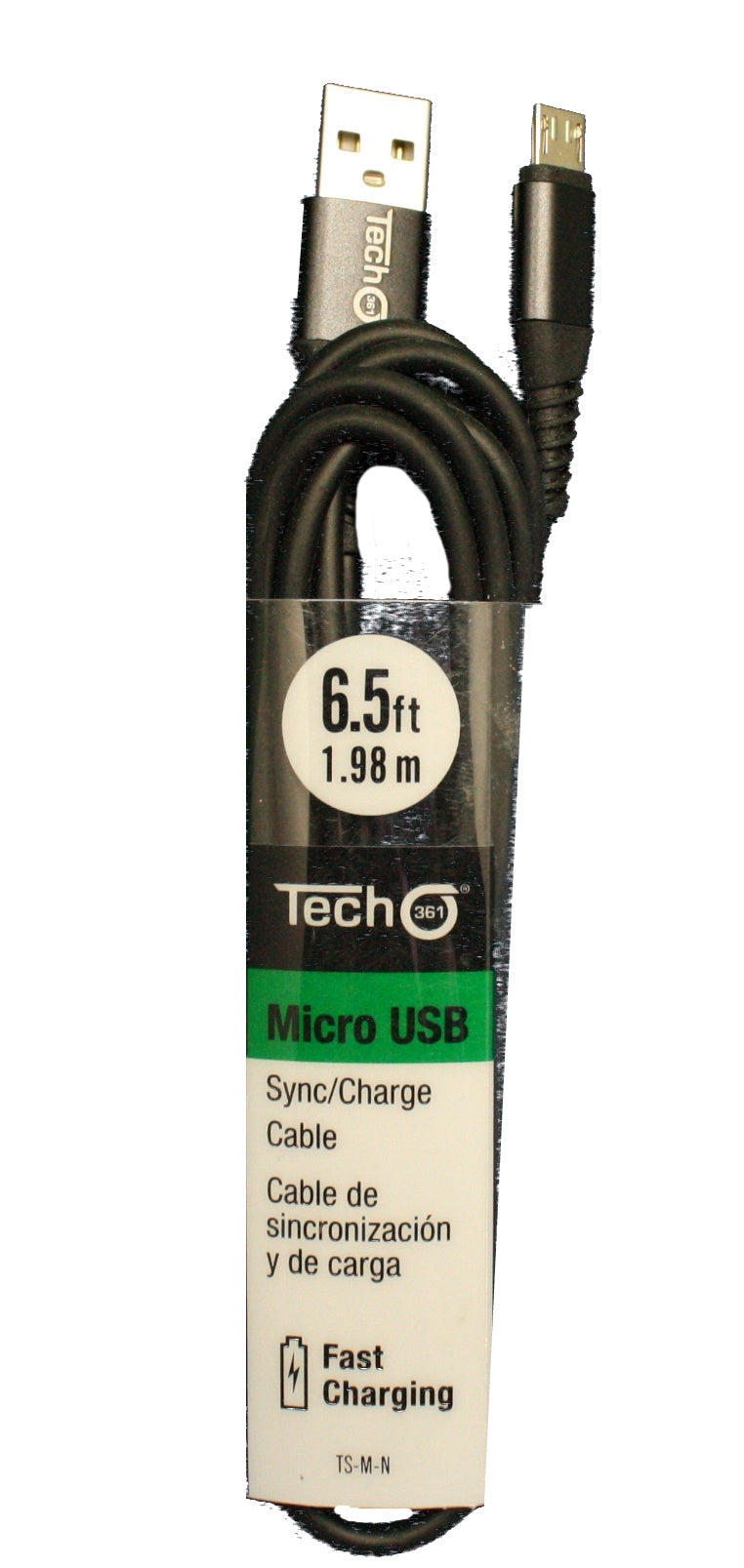 Micro USB 6.5 foot Sync/Charge Cable - Black