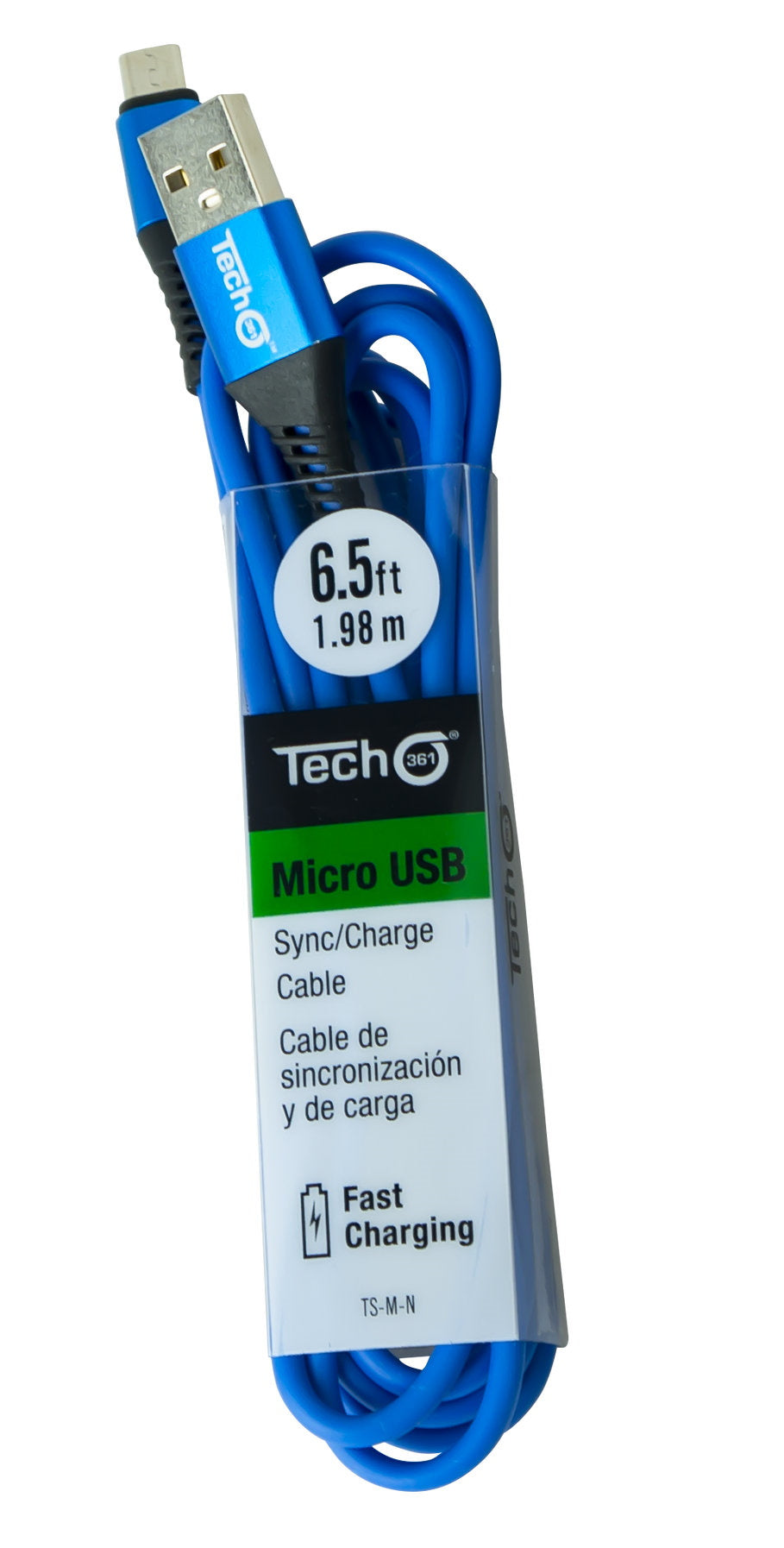 Micro USB 6.5 foot Sync/Charge Cable - Blue