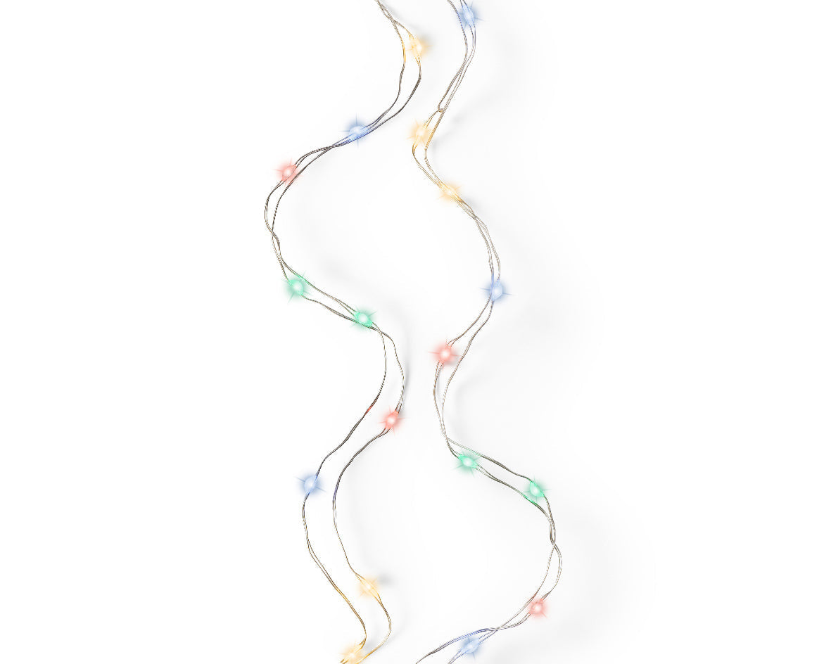 Micro Wire String Lights - 100 LED - Multicolor - Silver Wire