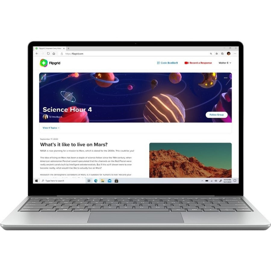 Microsoft Surface Laptop Go Notebook for Education 12.4 Touchscreen Notebook - 1536 x 1024 - Intel Core i5 10th Gen i5-1035G1 1 GHz - 8 GB RAM - 256 GB SSD - Platinum" 21M-00001