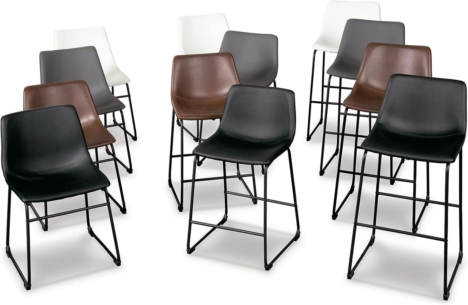Mid Century Centiar 18.75 Inch Dining Bucket Chairs Set Of 2 Black And Brown