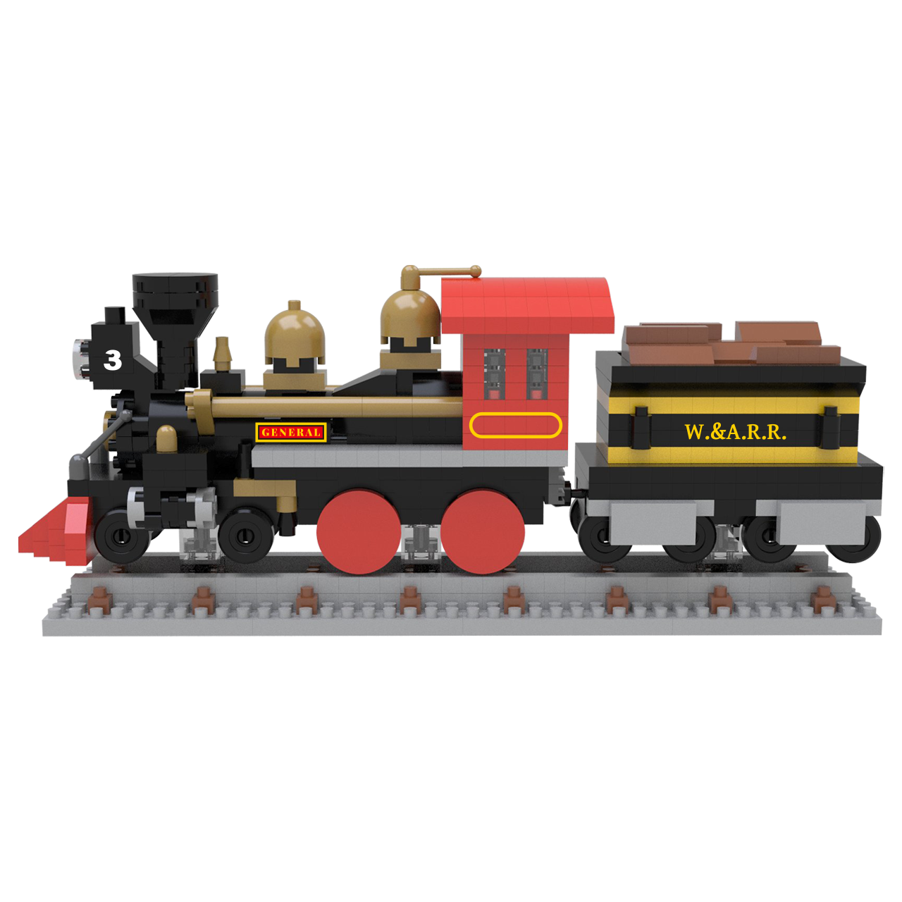 Mini Building Blocks - 4-4-0 Steam Locomotive