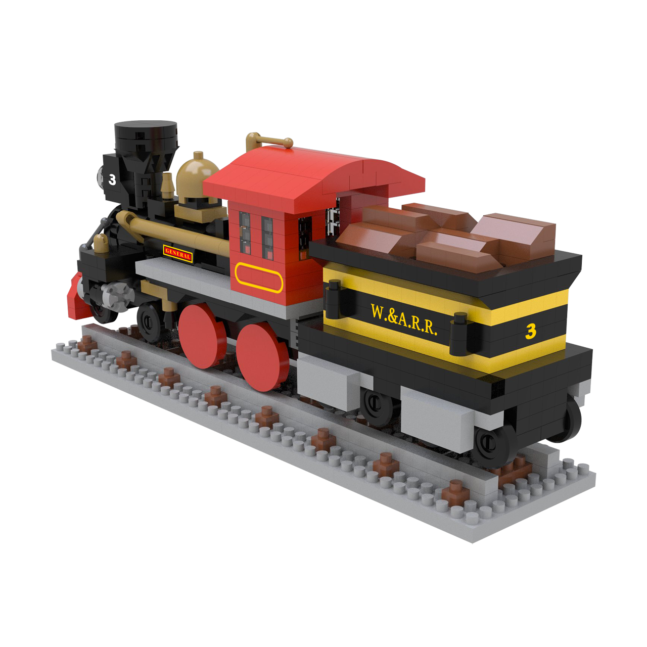 Mini Building Blocks - 4-4-0 Steam Locomotive
