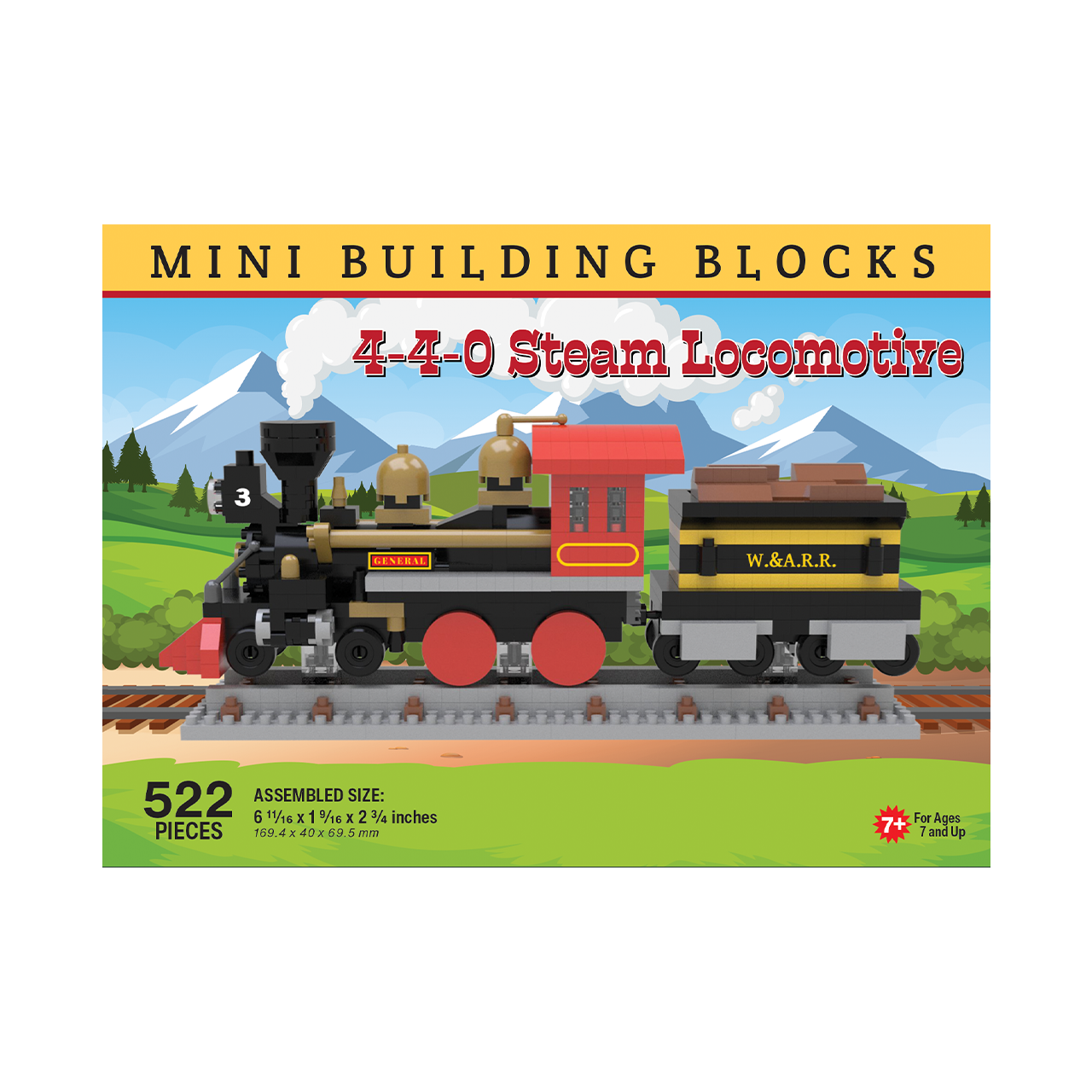 Mini Building Blocks - 4-4-0 Steam Locomotive