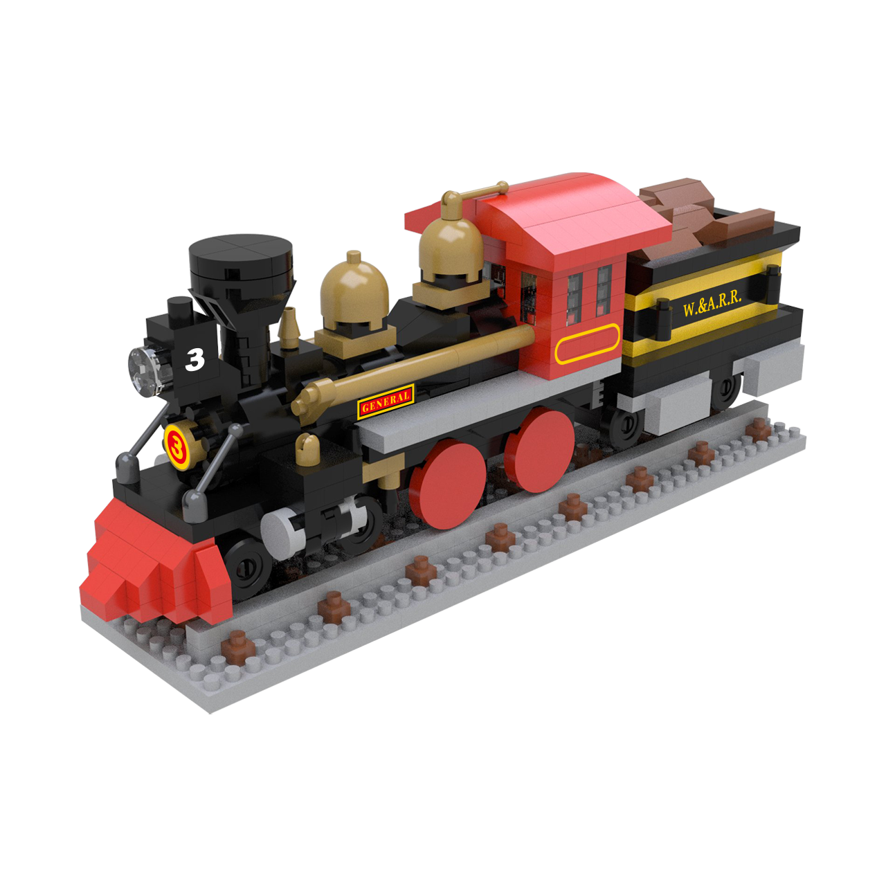 Mini Building Blocks - 4-4-0 Steam Locomotive