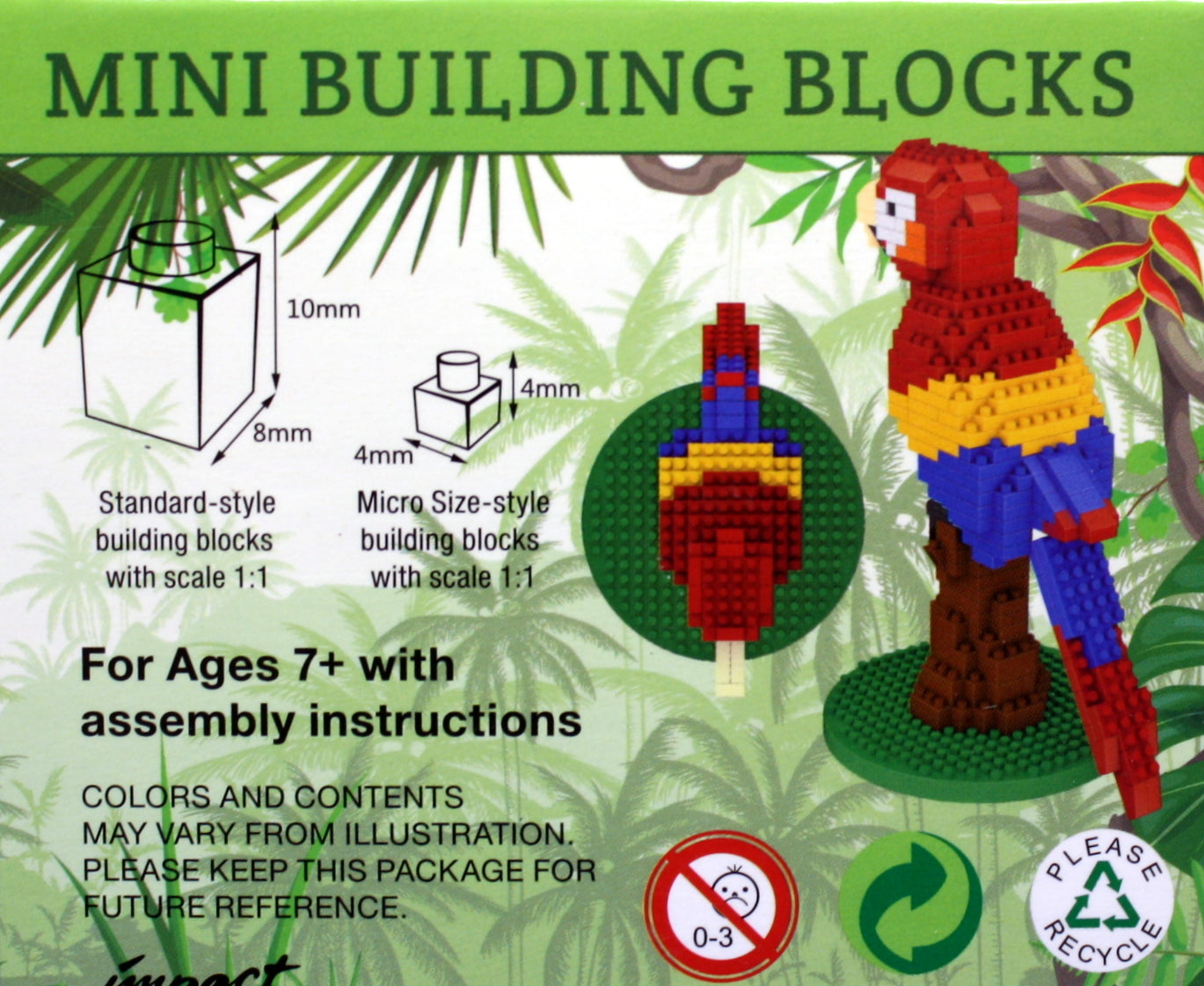 Mini Building Blocks - Macaw