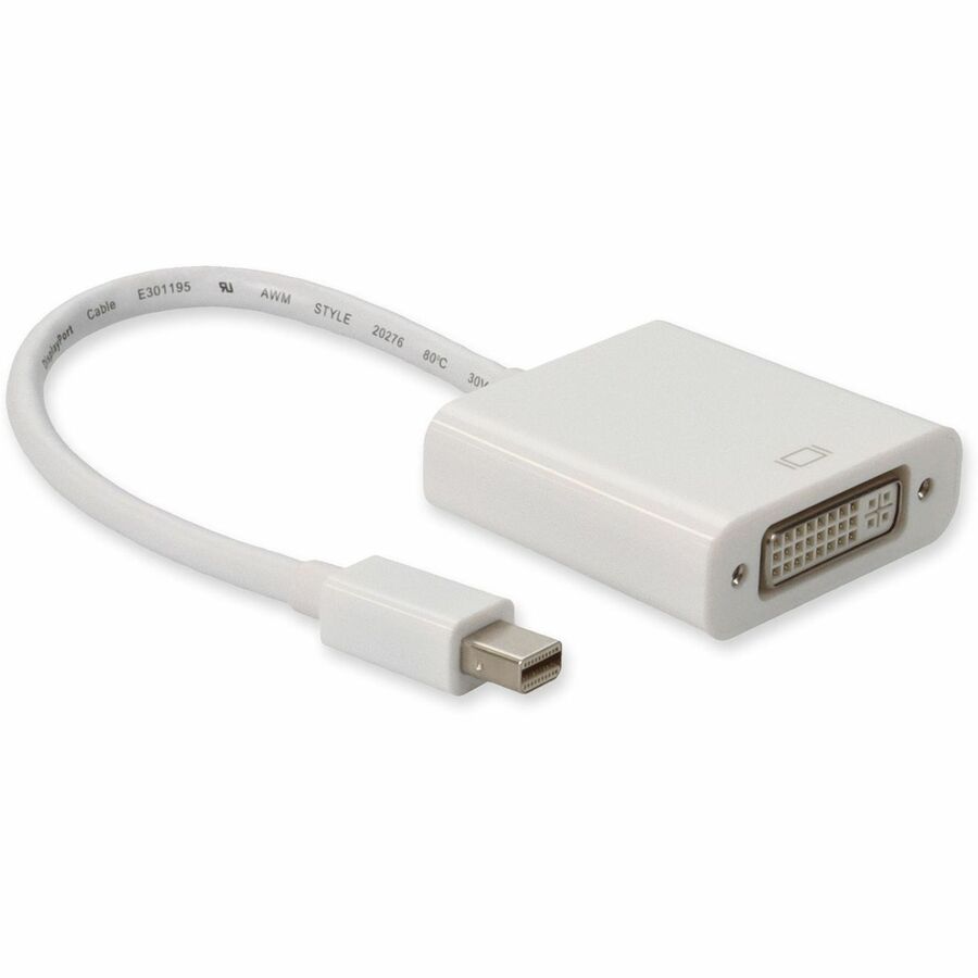 Mini-DisplayPort 1.1 Male to DVI-I (29 pin) Female White Active Adapter For Resolution Up to 1920x1200 (WUXGA) MDP2DVIA
