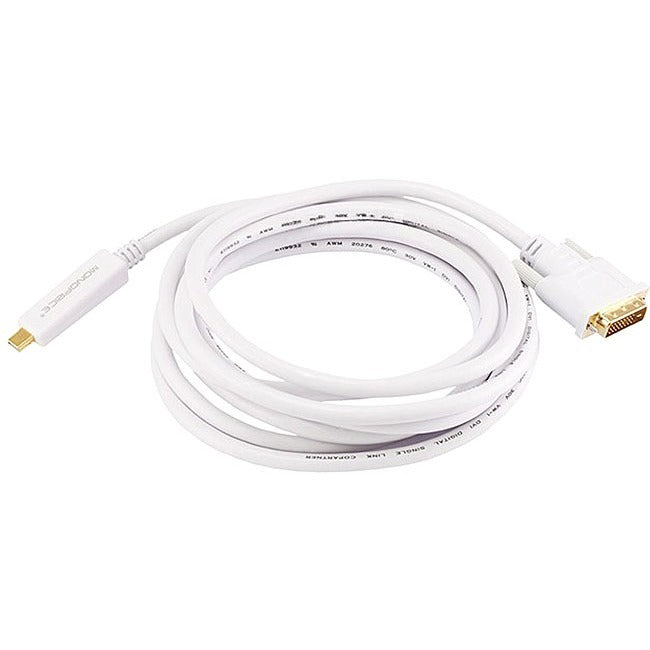 Mini Displayport To Dvi Cable-White 10Ft